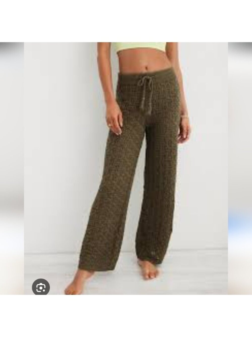 Aerie Crochet Pants Green New With Tags